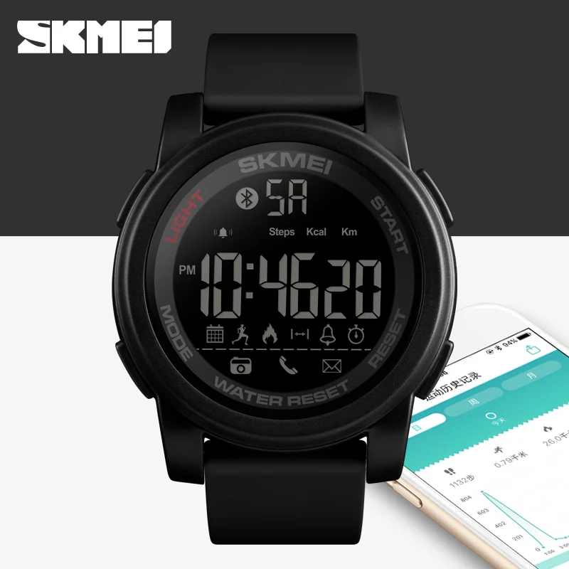 

NEW SKMEI WatchES Mens Smart Sport Digital Watches Multifunction Buletooth 5Bar Waterproof Fashion Sport Watch reloj hombre