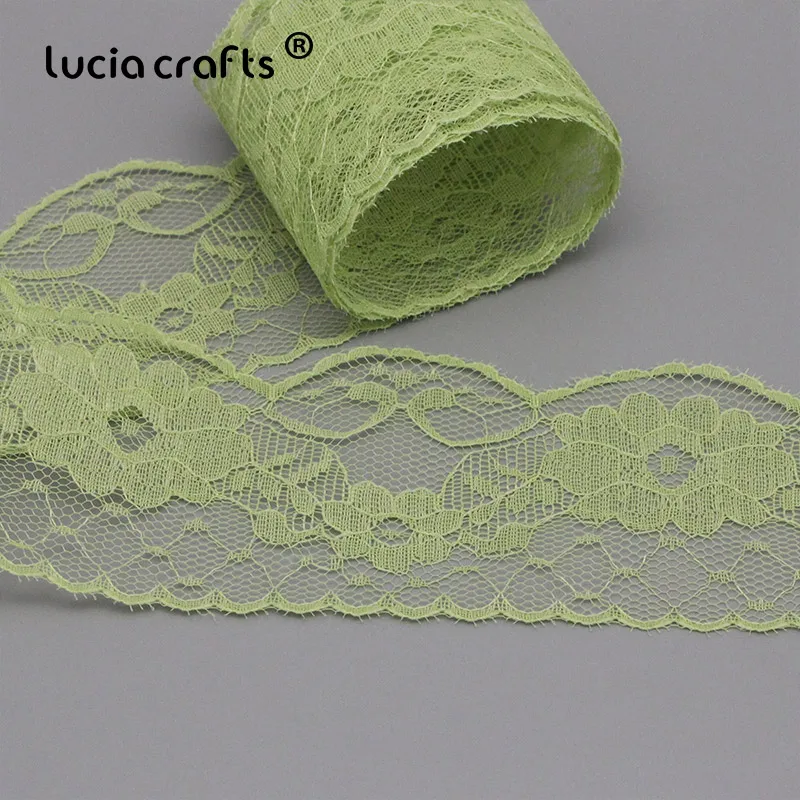 Lucia Crafts, 10 ярдов/партия, 5,5 см, сделай сам, вышитая сетчатая кружевная ткань, новая кружевная лента для шитья, свадебные украшения, R0704