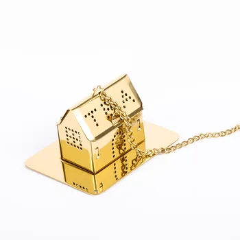

Stainless Steel Gold Mini House Shape Tea Infuser Tea Strainer Filter Multifunctional Tea Infuser Teaware Kitchen Accessories