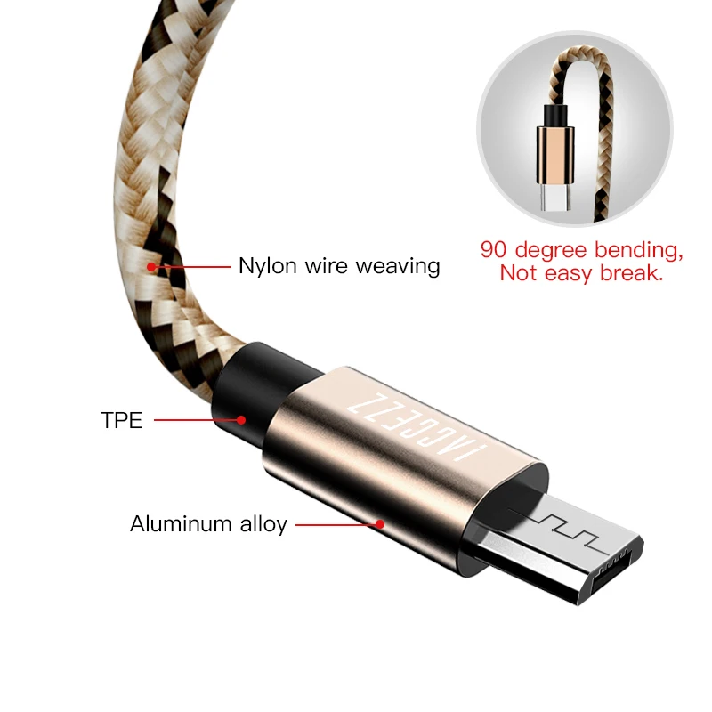 ! ACCEZZ Micro USB кабель 2.4A провод для быстрой зарядки samsung S7 S6 Xiaomi huawei Honor htc планшет android