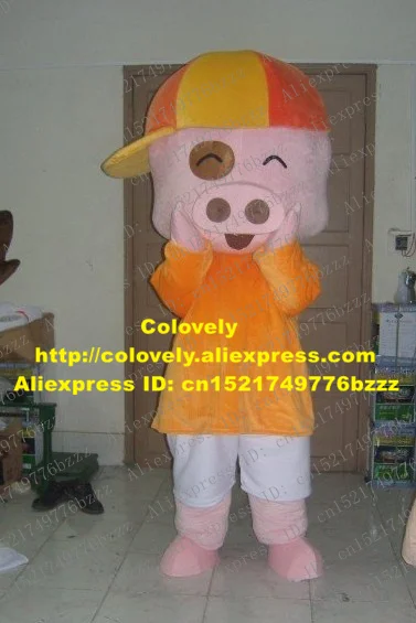 Розового цвета McDull маскарадный MASCOT-костюм свиньи Porkling копилка Свинья Porket с большой ноздрей, оранжевая рубашка № 3653
