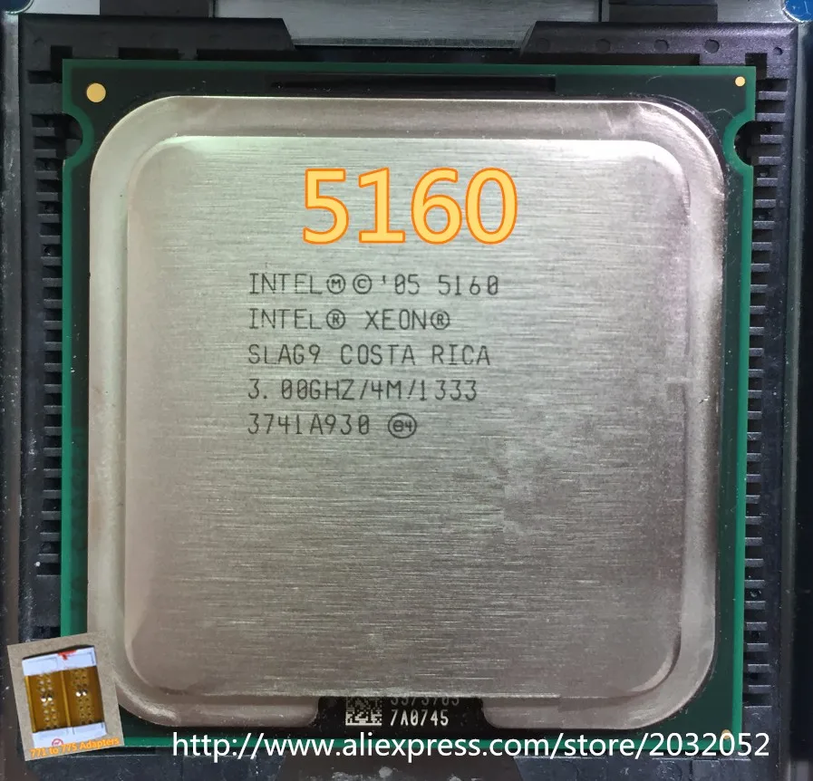 Процессор Intel Xeon 5160 3,0 ГГц/4 м/1333, близкий к LGA771(дайте два адаптера от 771 до 775