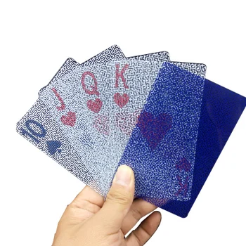 

Plastic playing cards Creative large characters partial transparent anti-crystal poker PVC playing card maze pattern