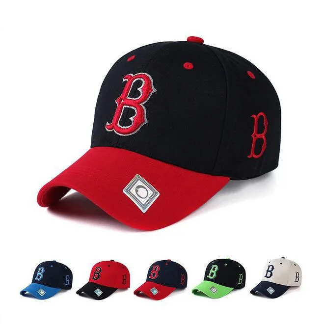 Letter B Adjustable Boston Cap Men Women Outdoor Sports Hat Solid