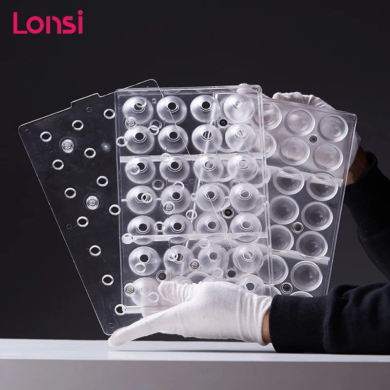 

LONSI Clear Hard Round Shape 3d PC Chocolate Mold Polycarbonate DIY 28 Candy Mould Cake Decorating Tools New Year Gift
