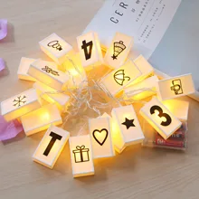 Светодиодный светильник-гирлянда с буквами «сделай сам», 6 м, 50 светодиодный s на батарейках, подвесное освещение, Рождественская гирлянда домашний декор, праздничная лампа на День святого Валентина