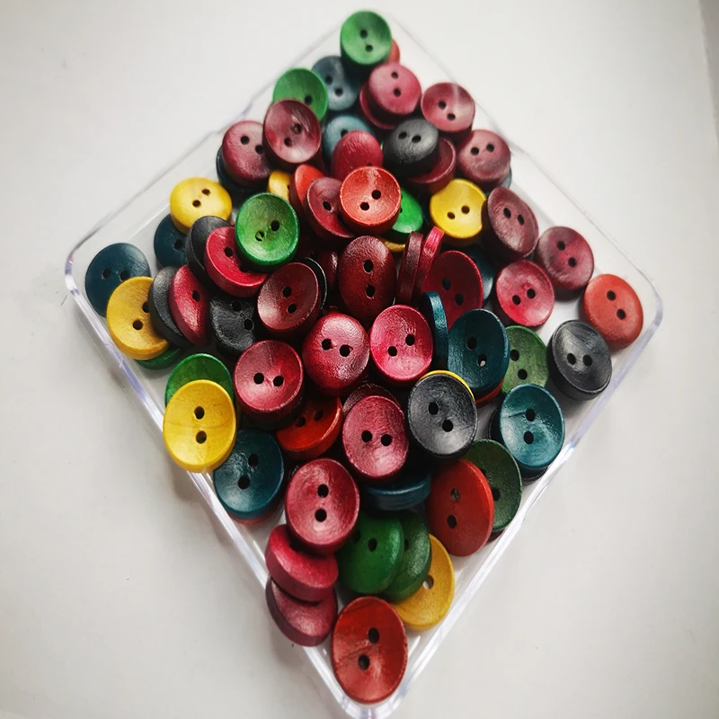 

Makaron color two-eye button bowl-type wooden button DIY dress making decorative button 100 pcs/lot