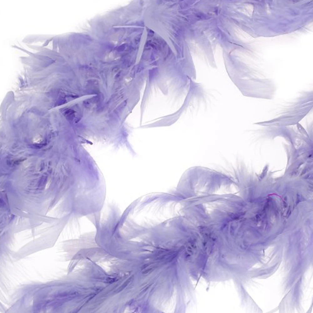 

Turkey Feather Boas Feather Scarves Costume Scarf Garland Feather Flapper For Hen Night Dance Party Show 2M/6.6Ft Light Purple C