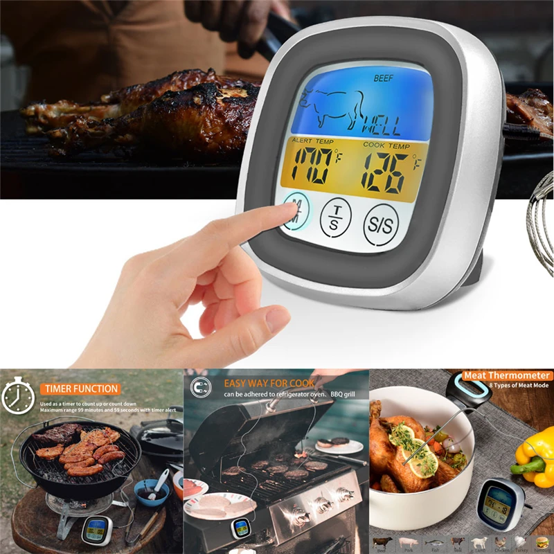 

Digital Touch Thermometer Digital Kitchen Cooking Food Meat Thermometer Wireless Kitchen BBQ Barbecue Household Merchandises