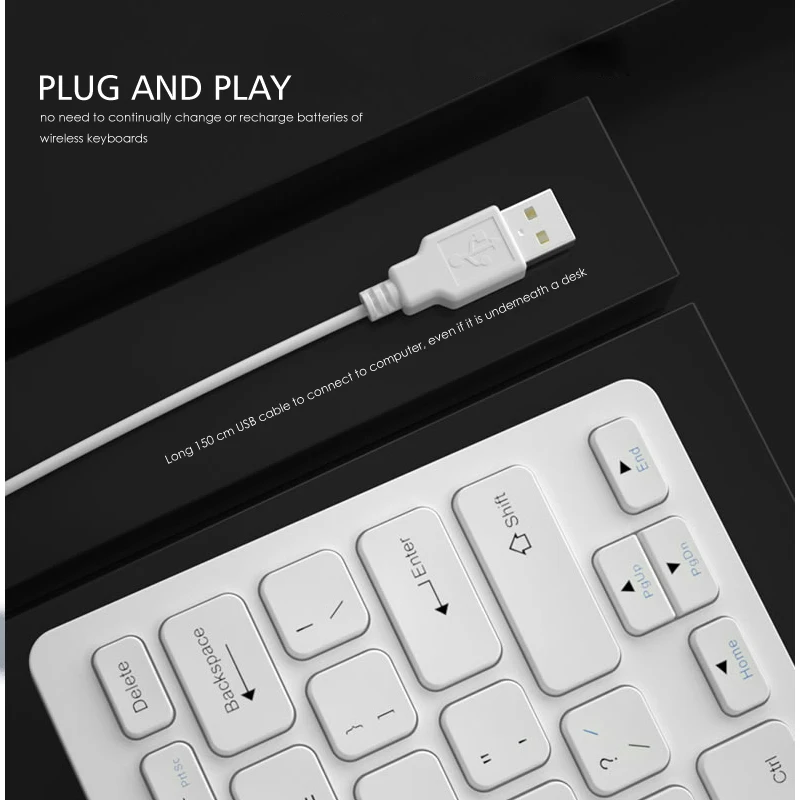 B.O.W проводная USB клавиатура с 78 мини клавишами удобная Бесшумная маленькая