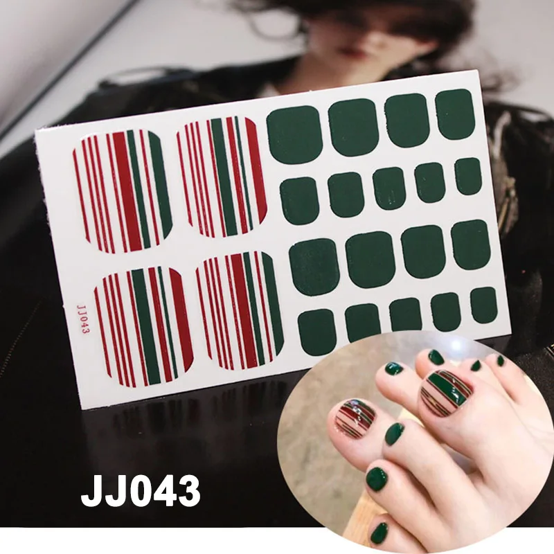 

14 Pcs/Sheet Water-proof Full Toe Nail Stickers 3D DIY Nail Art Decoration ---MS