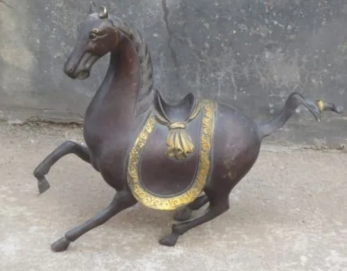 

Metal Crafts Rare Asian Antiques Carving Exquisite Statue Bronze Horse fast Shipping