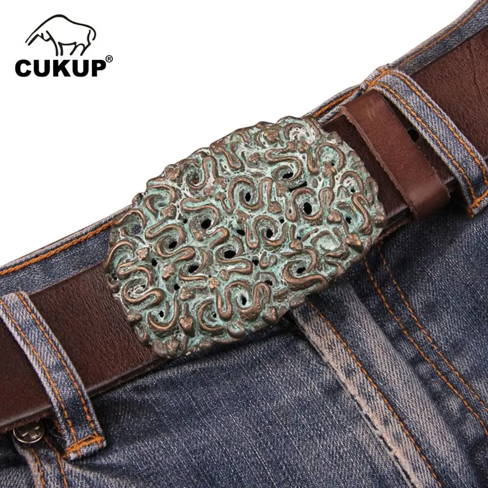CUKUP Top Quality Pure Cow Skin Leather Belts Personalities Novelty