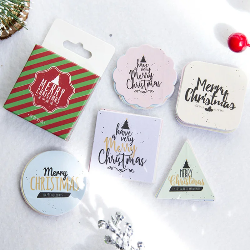 45pc/box Merry Christmas English letter paper Adhesive sticker decor diy scrapbooking Gift bag sticker children stationery 45pc/box Merry Christmas English letter paper Adhesive sticker decor diy scrapbooking Gift bag sticker children stationery