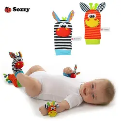 Для ребенка игрушка Детские наручные погремушки, игрушки животных носки плюшевые ремешок с погремушкой детские носки # H