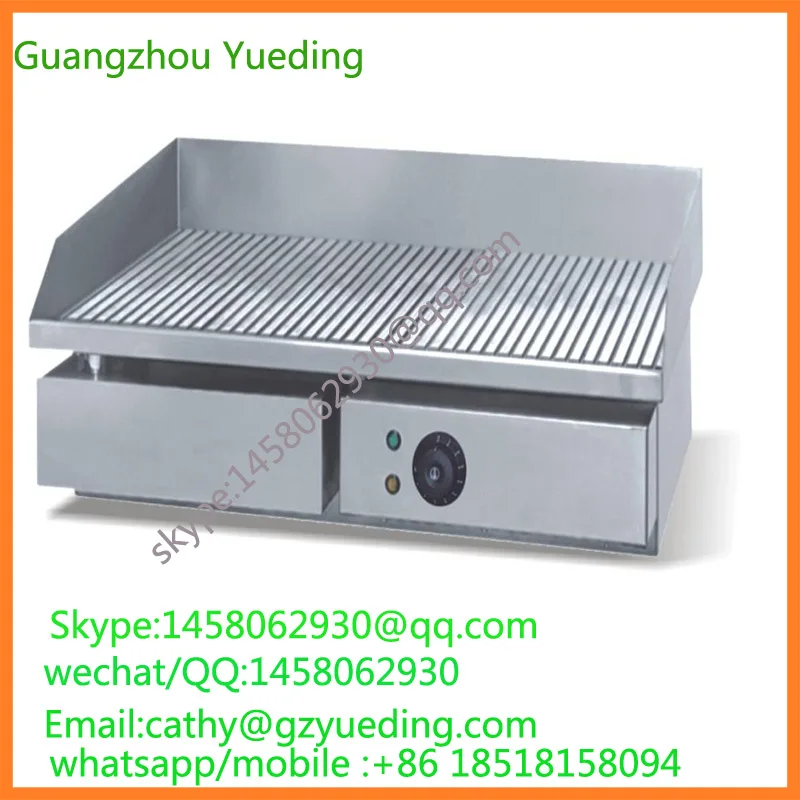

free shipping Commercial Kitchen Equipment Table Top Electric Griddle Press Griddle Grove Plate electric Grill Griddle