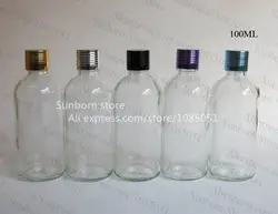 10 шт. 100cc ясно бутылка с эфирным маслом, 100 мл clear стеклянная бутылка с винтовой крышкой, косметические бутылки