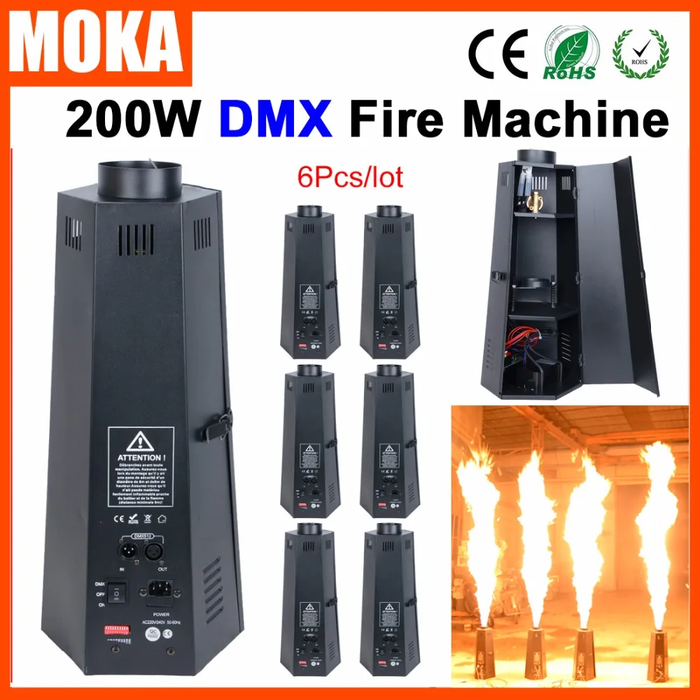 

6pcs/lot 200W DMX Fire Machine Stage Flame Machine Stage Effect Equipment For DJ Party