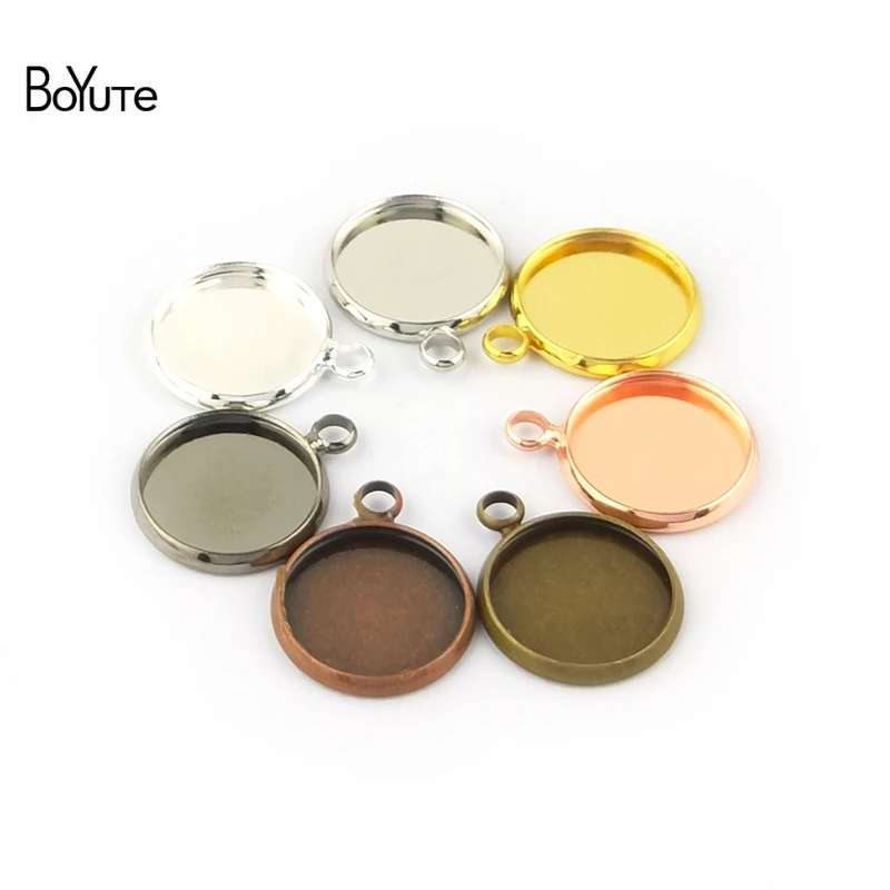 BoYuTe (50 шт./лот) круглые 8 мм 10 12 14 16 18 20 25 кабошон основа настройки Diy пустая подвеска