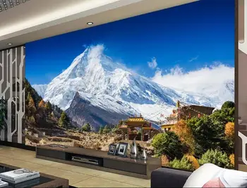 

Landscape Wallpaper Custom Mural Snow Mountain Plateau Natural Scenery Wall Paper Living Room Sofa Bedroom TV Backdrop Home Deco