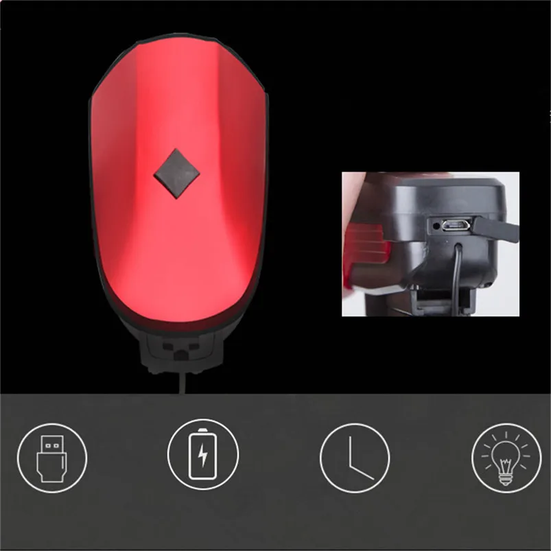 LED Bike light USB Rechargeable Cycling Bike Light Double Lamp Head Horn Light fahrrad licht Bicycle Accessories #5S20 (7)