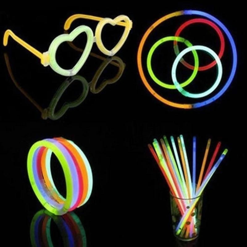 

100PC Multifunctional Glow Stick Festive Fluorescent Necklace Bracelets Safe Light Stick for Event Party Concert Decor Supplies