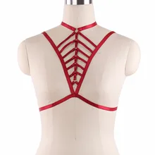 Пикантные женские босоножки; Цвета: красный, Жгут Регулируемый портупея бондаж Фетиш экзотика кроп топ-боди с открытой грудью, прозрачные бюстгалтеры DO0615