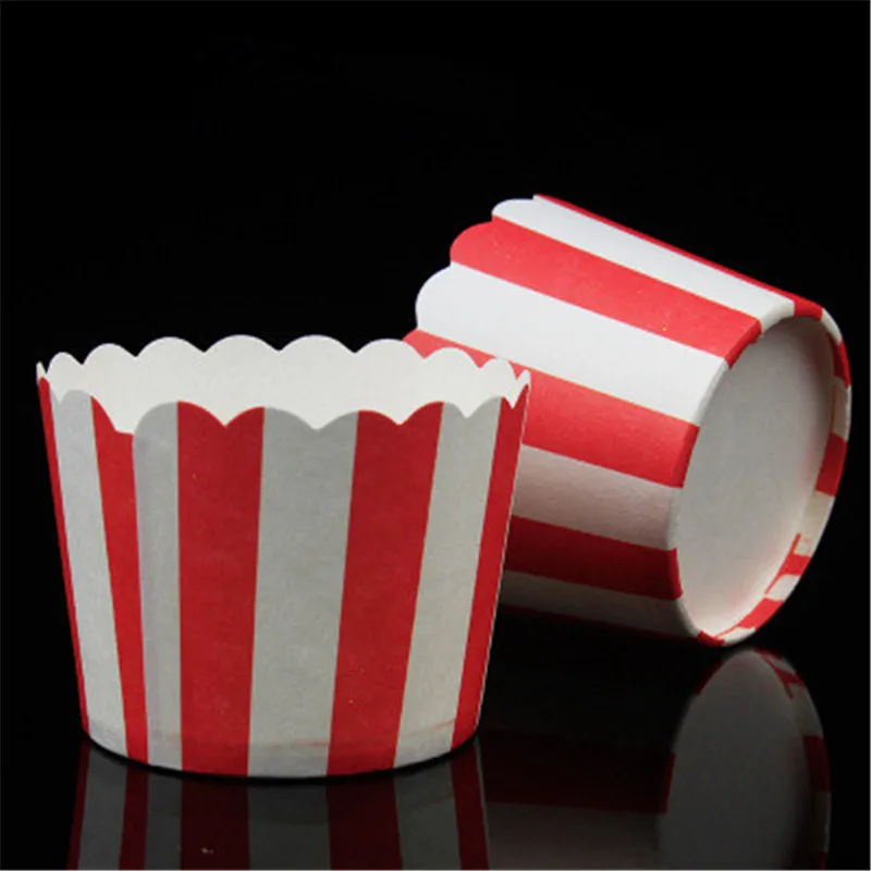 

50pcs Stripe Cupcake Paper Cup Greaseproof Cupcake Wrapper Paper Muffin Cupcake Baking Cup Cupcake Liners For Wedding Party