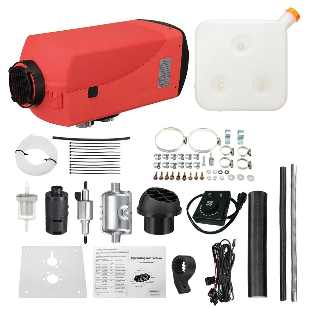 

1 Sets 12V Single-hole Parking Diesel Air Heater LCD/Knob/Digital Switch with Muffler For Motorhome Boat Tank Vent Tools