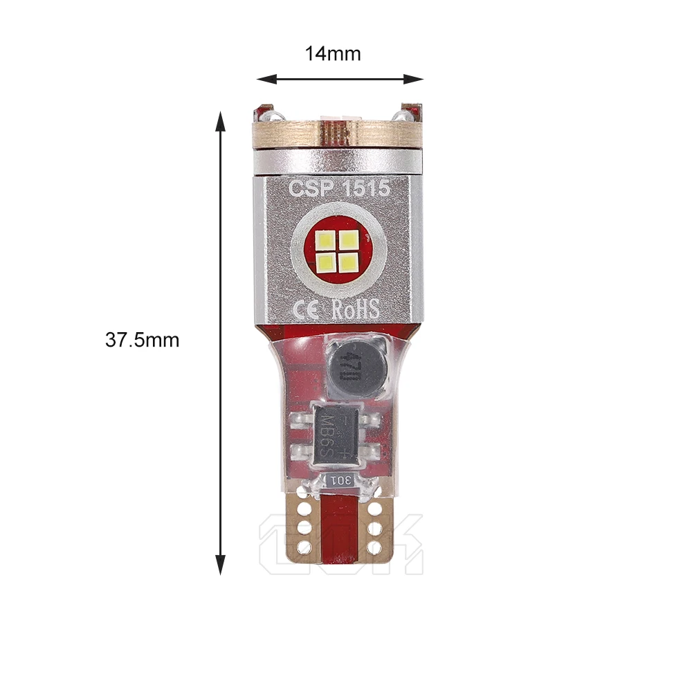 50 шт. T15 W16W светодиодный задний светильник 920 921 912 Canbus 12 SMD CSP CHIP высокий резервный