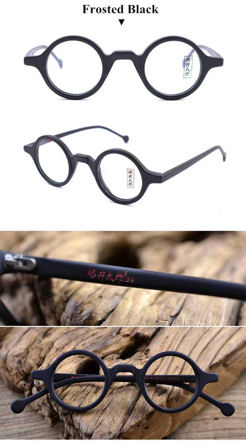 Винтаж Маленький круглый деревянный оправы для очков для мужчин Ретро ацетат оптические очки прозрачные линзы очки для чтения женщин