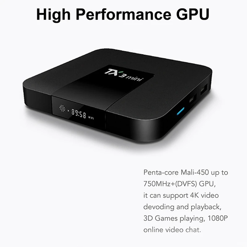 2018 TX3 мини S905W Android 7,1 2,4 GHz Wi-Fi 2 GB/16 GB TV Box HD медиаплеера