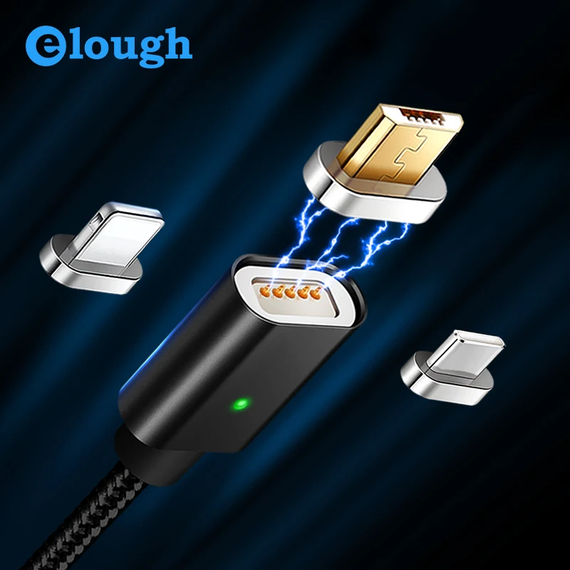 

Elough E04 3 in 1 Magnet Charger Sync Data Multi USB Cable For iPhone Type C Micro USB Mobile Phone Fast Charge Magnetic Cable