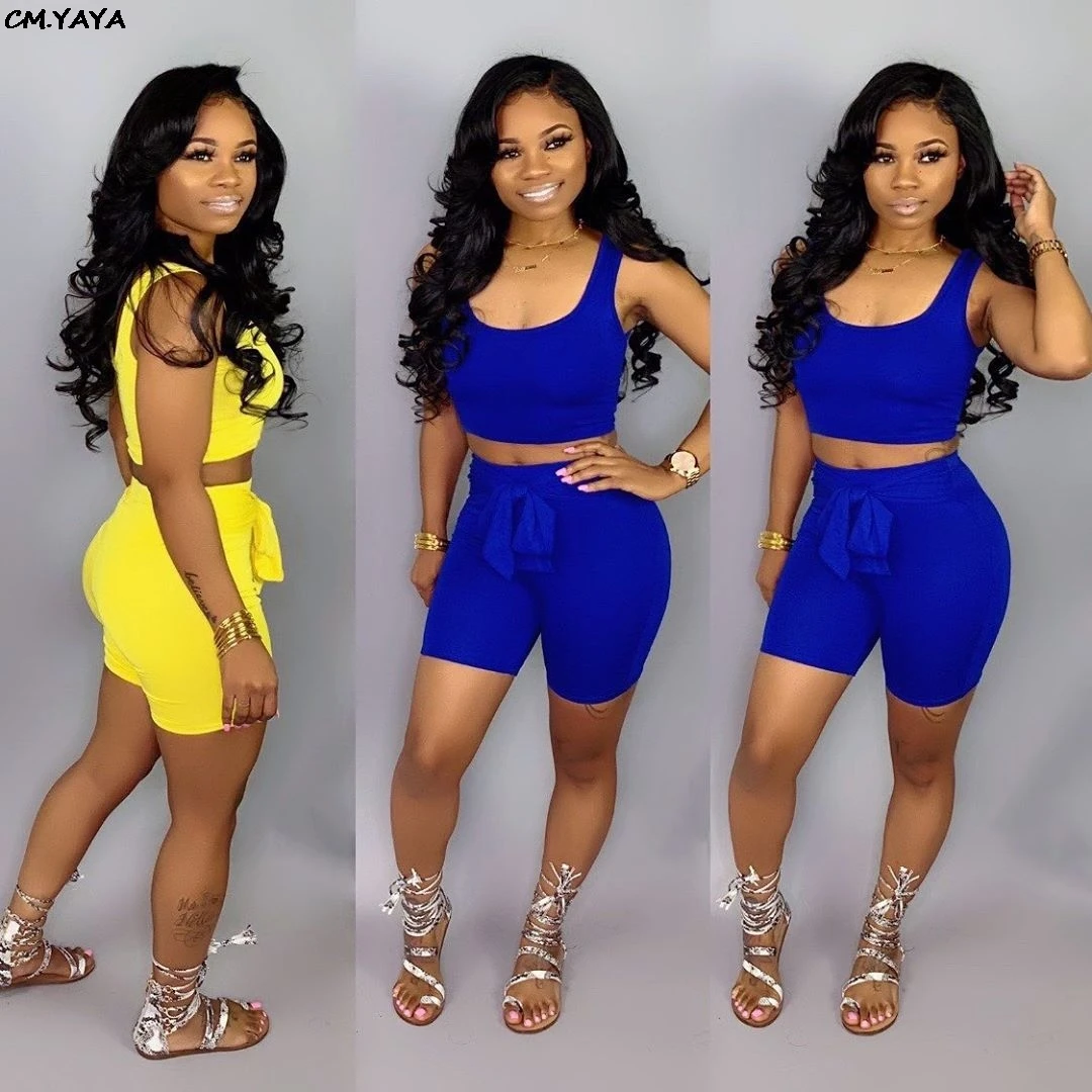 

2019 new women summer solid sporty fashion two piece set short tank tee top shorts suit casual tracksuit outfit 2color GLWDL6583