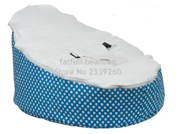 

COVER ONLY, NO FILLINGS - aqua blue dots baby bean bag chair, sleeping beanbag toddlers