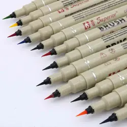 12 цветов Мультфильм Дизайн Ручка для чертежей кисть для рисования; ручка иглы ручка арт маркер