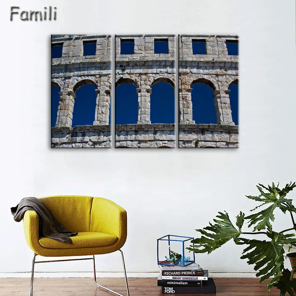 

3Panel canvas fabric poster print Italy beautiful landscapes for wall art room decor home decoration,quadro decorativo,art print
