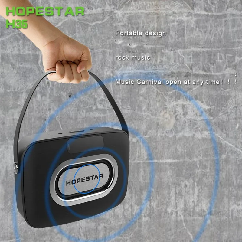 Hopestar H35 беспроводной портативный Bluetooth динамик Ipx6 Водонепроницаемый Открытый мини сабвуфер бас стерео музыка Альпинизм говорить