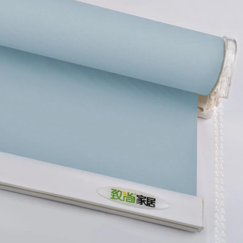 Ручные бусина цепи системы рулонные жалюзи утолщаются водонепроницаемые затемняющие тканевые жалюзи для офиса спальни кухни проекционный экран - Цвет: 8018-11 light blue