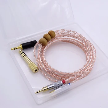 

2.5Meter Hand Made Hi-end 5n Pcocc 4+4 Hybrid Silver Plated Headphone Upgrade Cable for Sennheiser HD700
