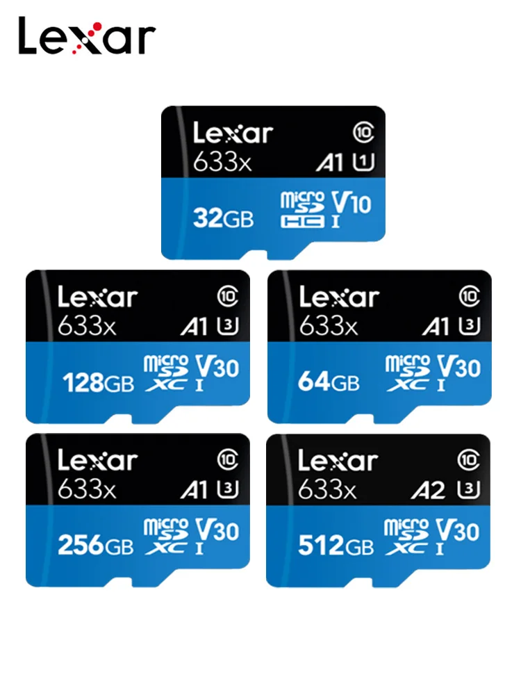 Lexar карта памяти 32 Гб 633X Micro SD Card 64 Гб 128 256 SDXC 95 МБ/с. TF карты флэш-накопитель для ноутбука