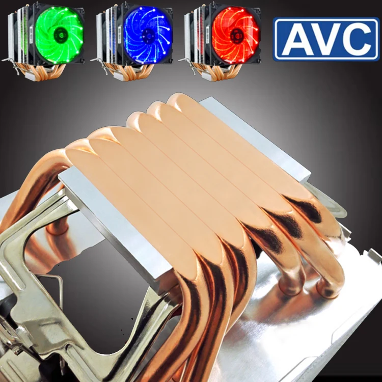 4pin intelligent temperature control 6 heat pipe I7 130W CPU cooler ultra quiet X79 X58 desktop