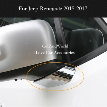 

Side Rear View Mirror Column Cover For Jeep Renegade 2015 2016 2017 Rearview Mirrors pillar Trim Chrome Decorate Car Accessories