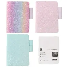 A6 Sequin Notebook Diary Weekly Planner Journal Agenda Organizer Travelers Faux Leather Cover Book
