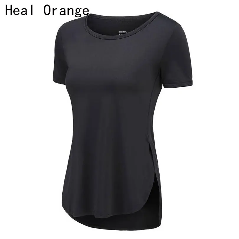 

HEALORANGE Yoga Tops Split Fitness T Shir Outdoor Training Dance Running Quick Dry Breathable Fitness Tee Workout Tops For Women