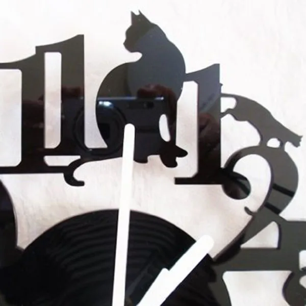 JEYL Черный кот настенный крюк для часов антикварные комнатные настенные часы скандинавские часы милый кот(черный