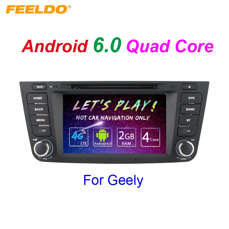 FEELDO 7 &quotAndroid 6 0 (64 бит) DDR3 2G/16G/4G LTE четырехъядерный автомобильный DVD GPS радио