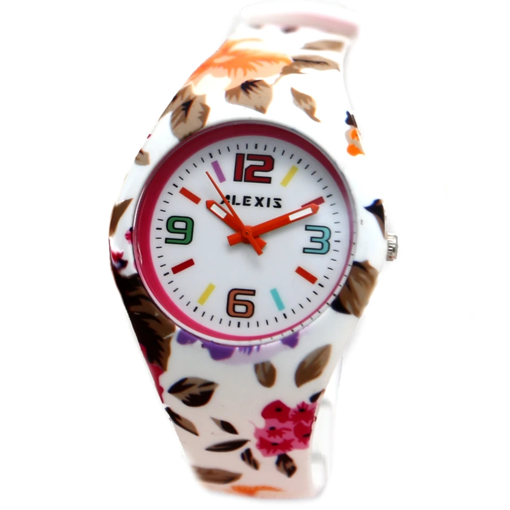 

Alexis Unisex Analog Quartz Round Watch Japan PC21J Movement White Soft Silicone Band White Dial