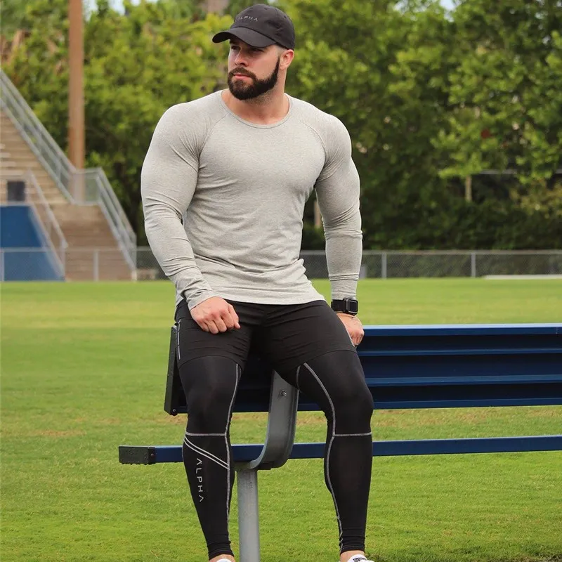 

Long-sleeved Sport Shirt Men Running T-shirt Fitness Top Sportswear Quick Dry Bodybuilding Cycling Gym Training Shirt Rashgard