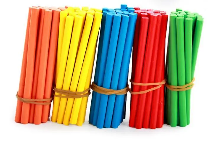 100 шт. 3,5 мм красочный бамбука Счетные палочки Математика Монтессори учебных пособий стержень Дети дошкольного математическая обучающая игрушка